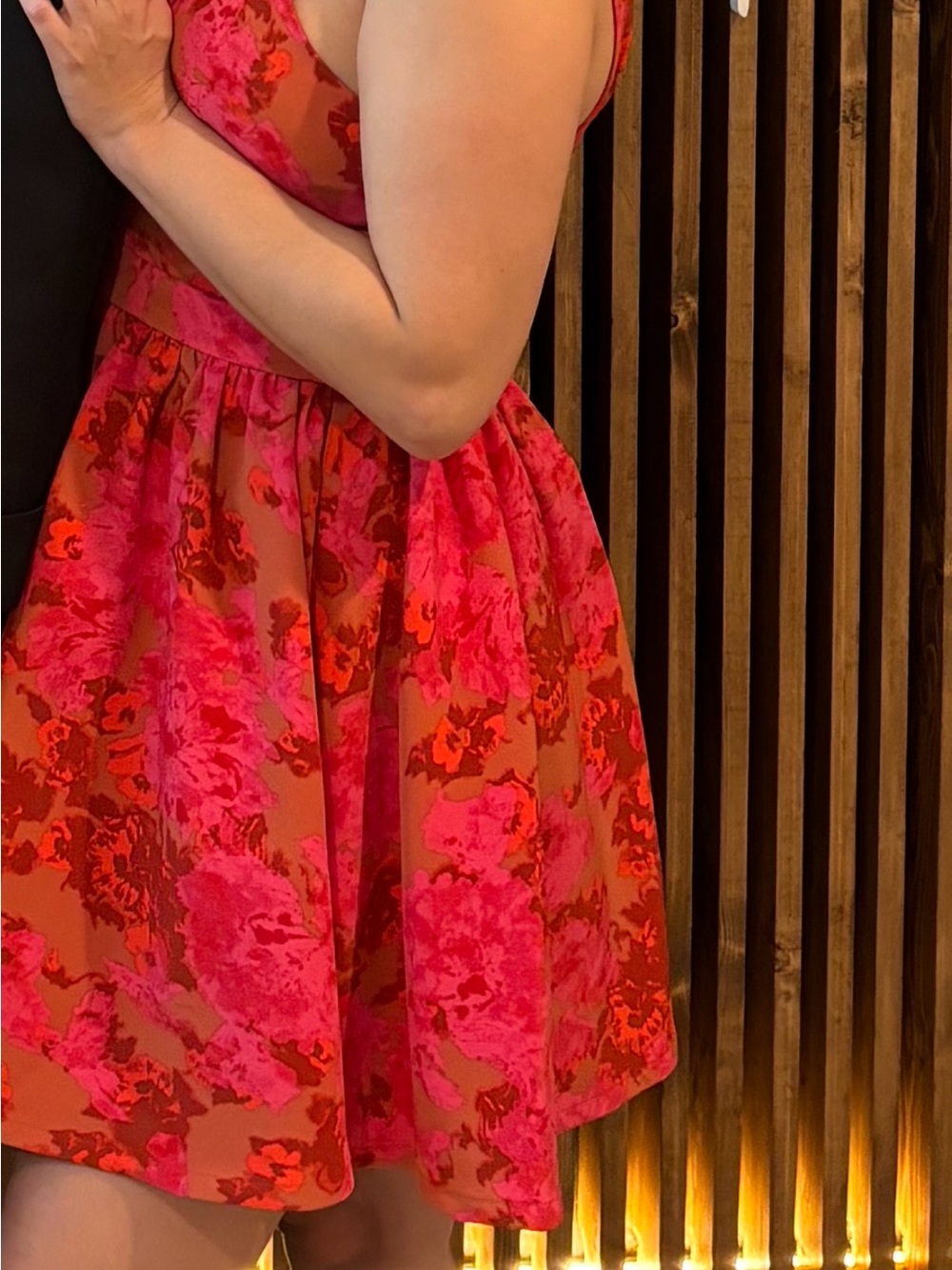 Chelsea28 Hot Pink and Coral Floral Fit-and-Flare Kids Dress